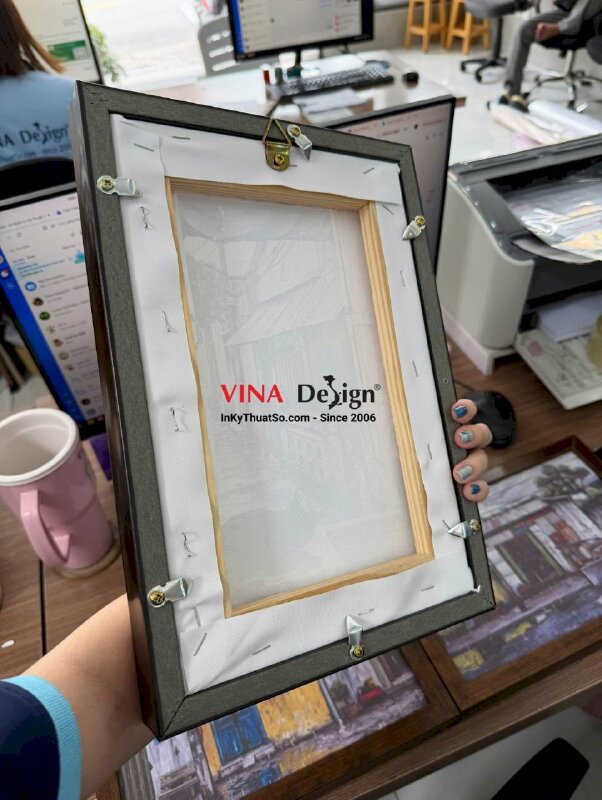 In tranh Canvas đóng khung viền gỗ, tranh trang trí phong cách Ký họa đô thị Urban Sketching - INKTS3886