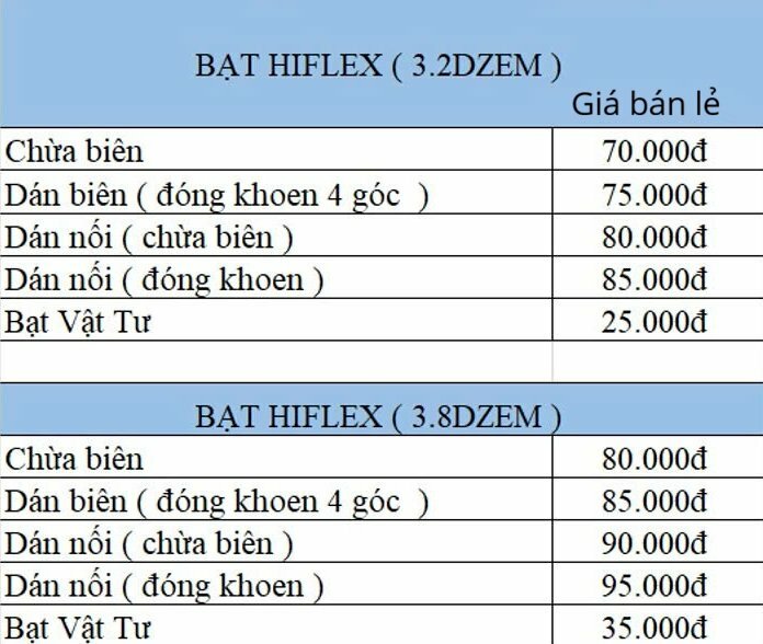 Bảng báo giá in hiflex