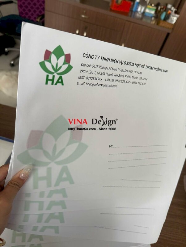 In bao thư lớn 25 x 35 cm cho doanh nghiệp, in lên bao thư có sẵn, chỉ in mặt trước - INKTS3902