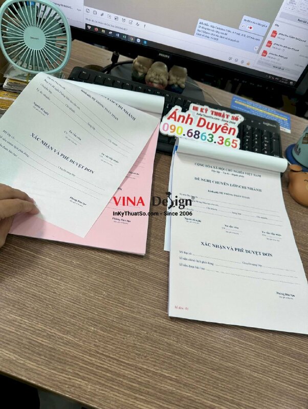 In phiếu đề nghị chuyển lớp/chi nhánh, phiếu xác nhận và phê duyệt đơn - INKTS619