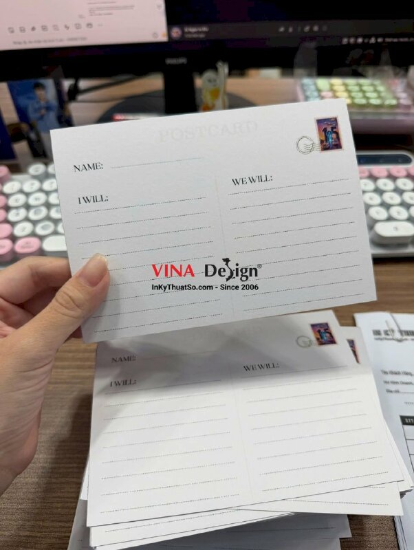 In postcard bưu thiếp, bưu ảnh cho công ty chuyển phát nhanh quốc tế, in giấy mỹ thuật Econo - INKTS3898