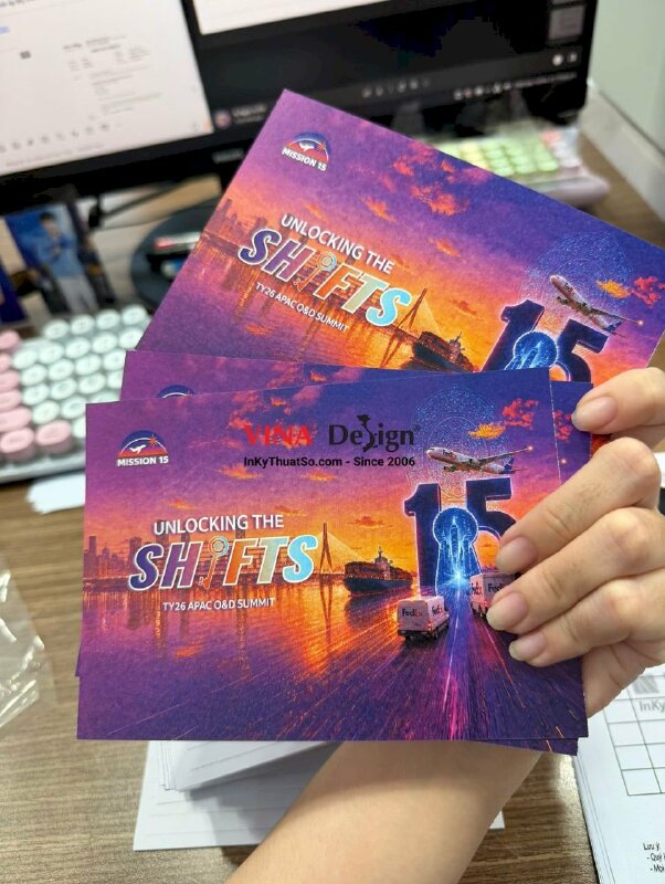 In postcard bưu thiếp, bưu ảnh cho công ty chuyển phát nhanh quốc tế, in giấy mỹ thuật Econo - INKTS3898