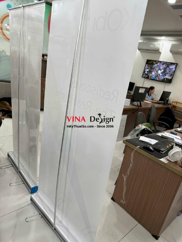 In standee lắp chân cuốn nhôm tốt, poster sự kiện - INKTS3899