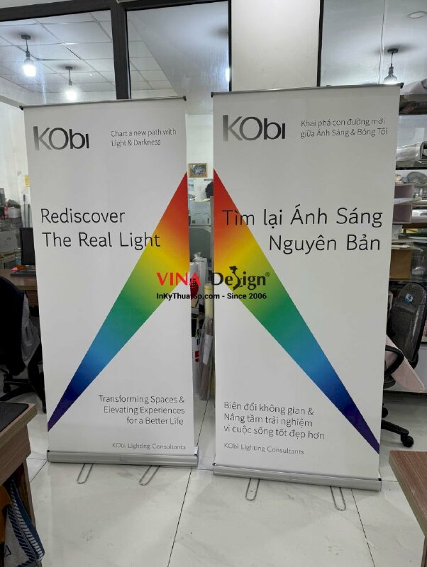 In standee lắp chân cuốn nhôm tốt, poster sự kiện - INKTS3899