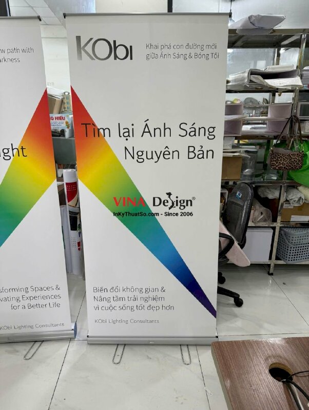 In standee lắp chân cuốn nhôm tốt, poster sự kiện - INKTS3899
