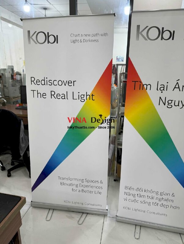In standee lắp chân cuốn nhôm tốt, poster sự kiện - INKTS3899