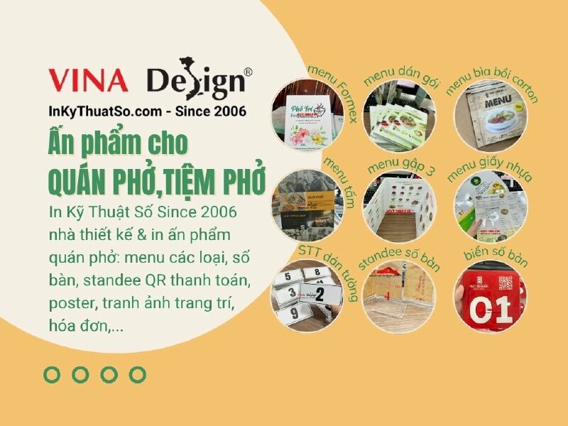 Dịch vụ in ấn cho quán phở, tiệm phở, nhà hàng phở