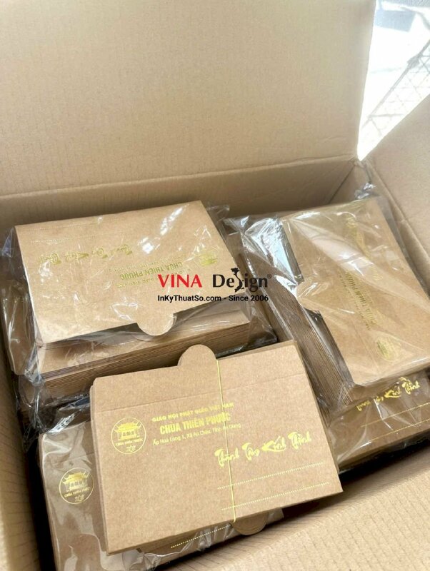 In bao thư thành tâm kính thỉnh, ép kim bao thư cúng dường cho Chùa - INKTS3930
