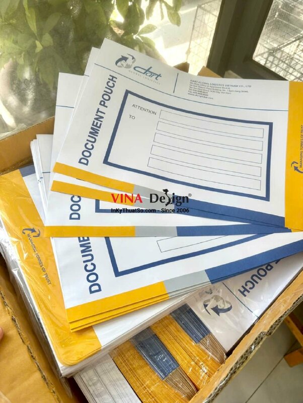 In bao thư tiếng Anh cho công ty global logistics, bao thư lớn in offset - INKTS3935