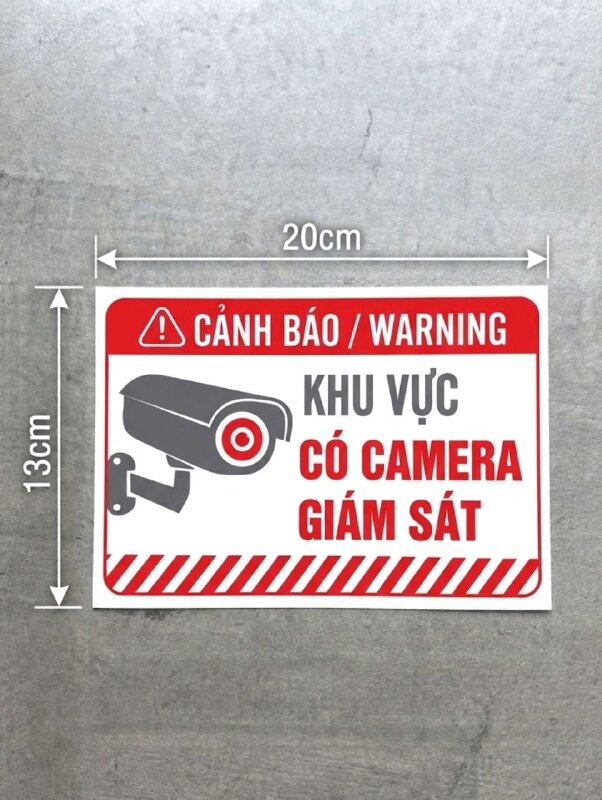 In biển cảnh báo Warning khu vực có Camera giám sát, CCTV, nhắc nhở có Camera đang hoạt động - INKTS3939