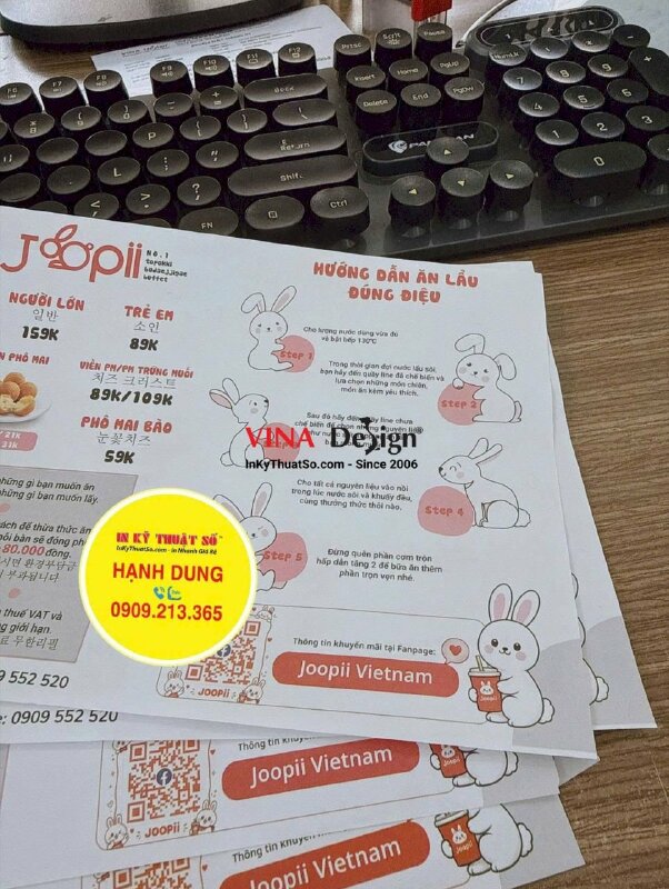 In giấy lót bàn ăn cho chuỗi nhà hàng lẩu Hàn Quốc, loại dùng 1 lần - INKTS3928