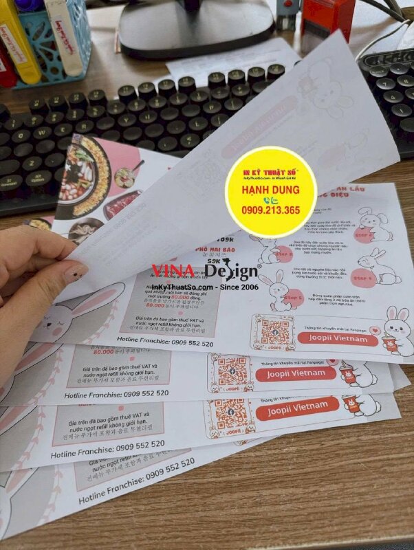 In giấy lót bàn ăn cho chuỗi nhà hàng lẩu Hàn Quốc, loại dùng 1 lần - INKTS3928
