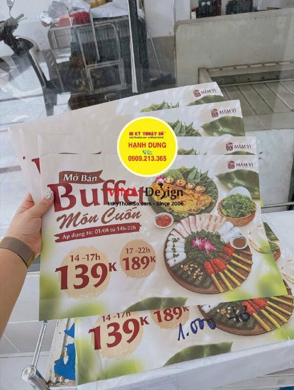 In giấy trải bàn ăn dùng 1 lần cho nhà hàng món cuốn - INKTS3925