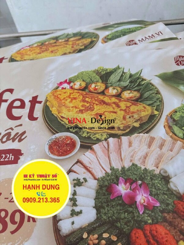 In giấy trải bàn ăn dùng 1 lần cho nhà hàng món cuốn - INKTS3925