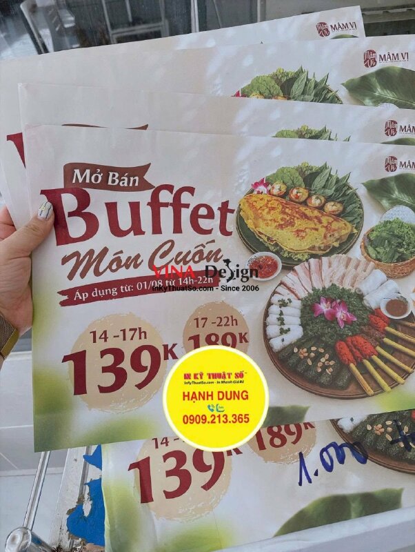 In giấy trải bàn ăn dùng 1 lần cho nhà hàng món cuốn - INKTS3925