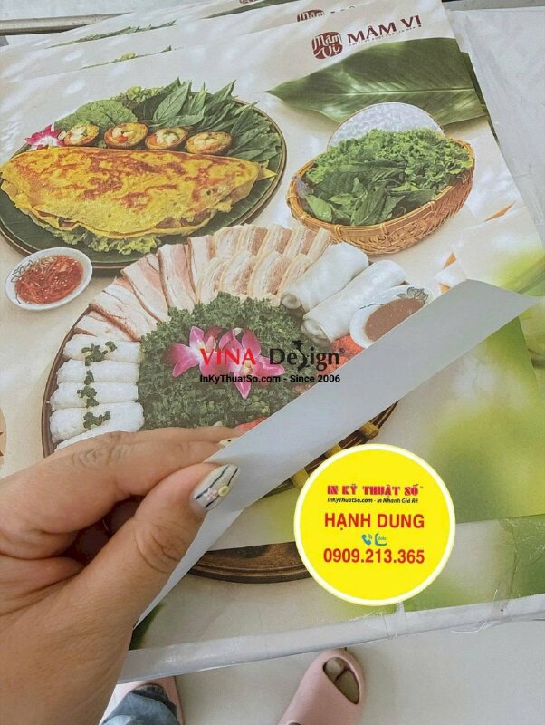 In giấy trải bàn ăn dùng 1 lần cho nhà hàng món cuốn - INKTS3925