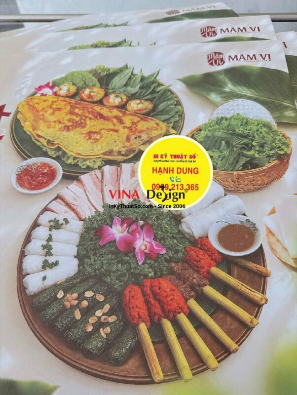 In giấy trải bàn ăn dùng 1 lần cho nhà hàng món cuốn - INKTS3925