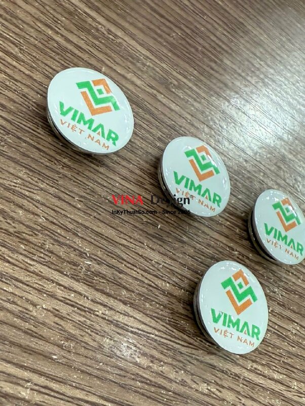 In logo huy hiệu cài áo cho công ty nông nghiệp sản phẩm thú y, thủy sản, huy hiệu gắn nam châm - INKTS3924