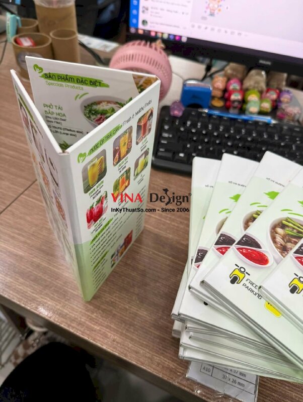 In menu quán phở, menu dán gói Formex gấp 3 - INKTS3916
