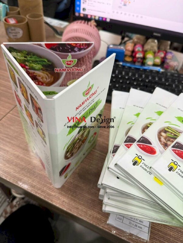 In menu quán phở, menu dán gói Formex gấp 3 - INKTS3916