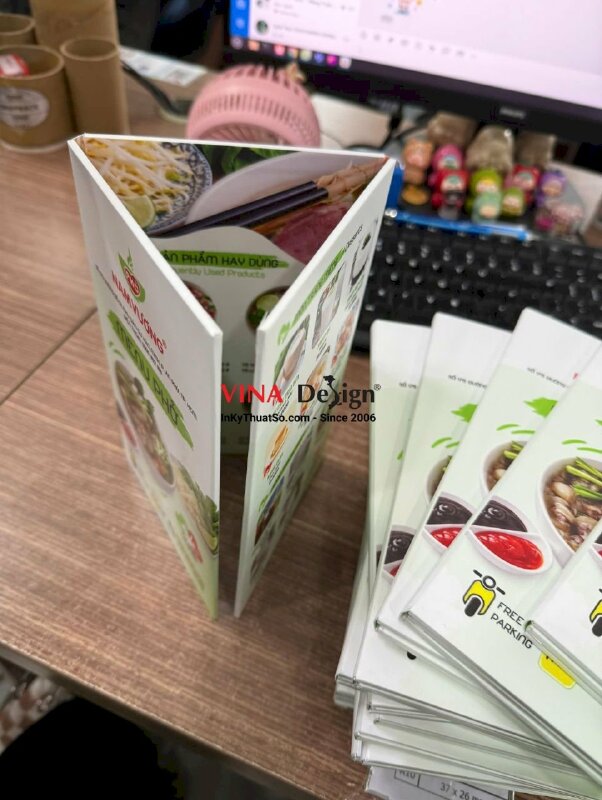 In menu quán phở, menu dán gói Formex gấp 3 - INKTS3916