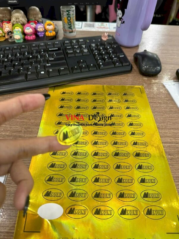 In tem xi vàng dán linh kiện và thiết bị cho xe máy, ô tô, động cơ và thiết bị kiểm soát - INKTS3927