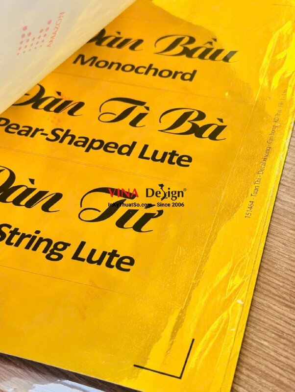 In tem xi vàng giới thiệu tên các loại đàn, nhạc cụ truyền thống Việt Nam  - INKTS3913