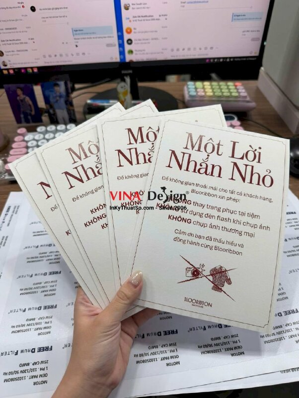 In thông báo một lời nhắn nhỏ đến khách hàng tiệm bánh, bakehouse, in giấy mỹ thuật econo - INKTS3911