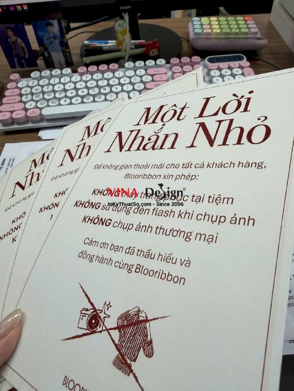 In thông báo một lời nhắn nhỏ đến khách hàng tiệm bánh, bakehouse, in giấy mỹ thuật econo - INKTS3911