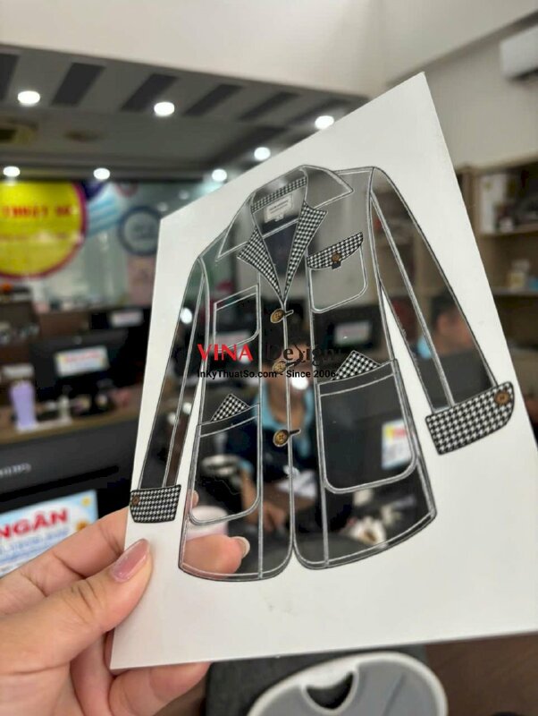 Tấm Mica trong in DTF dán thuận làm tấm thử test màu vải, chất liệu vải - INKTS3912